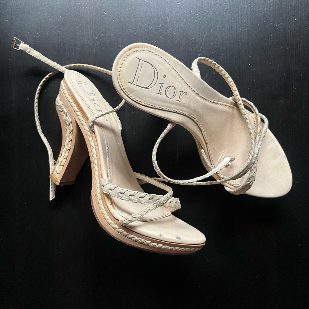 Dior Women's Beige Braided Heels